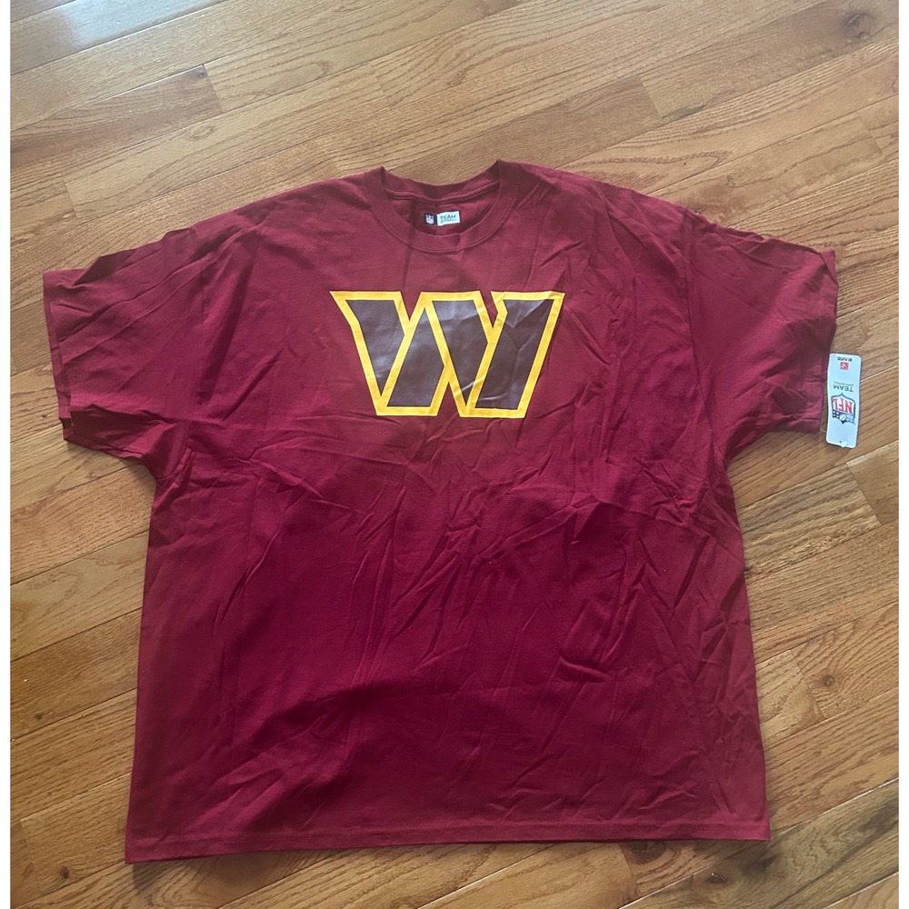 NFL Team Apparel Washington Commanders T-Shirt Burgundy Gold Logo Mens 3XL NWT